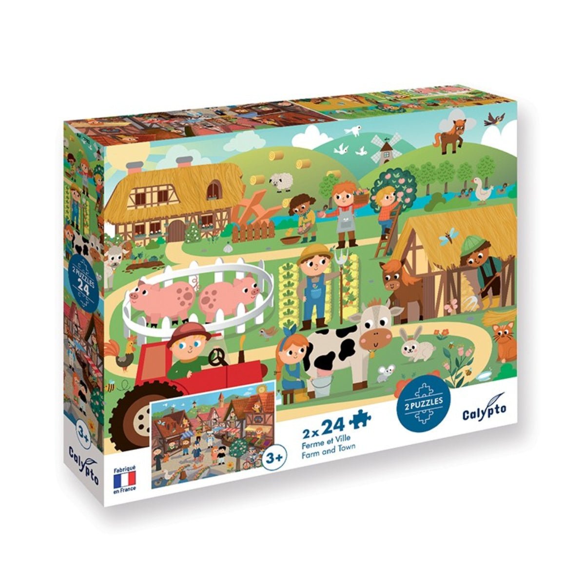 CALYPTO Puzzle 2*24 P - Ferme Et Ville - Richard Collingridge