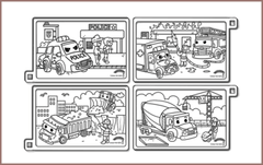 COLOUR ME MATS Emergency & Construction Vehicles (Colouring Mat Bundle)