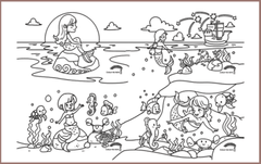 COLOUR ME MATS Mermaid on a Rock (Colouring Mat Bundle)