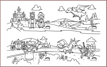 COLOUR ME MATS The Princess and the Dragon (Colouring Mat Bundle)