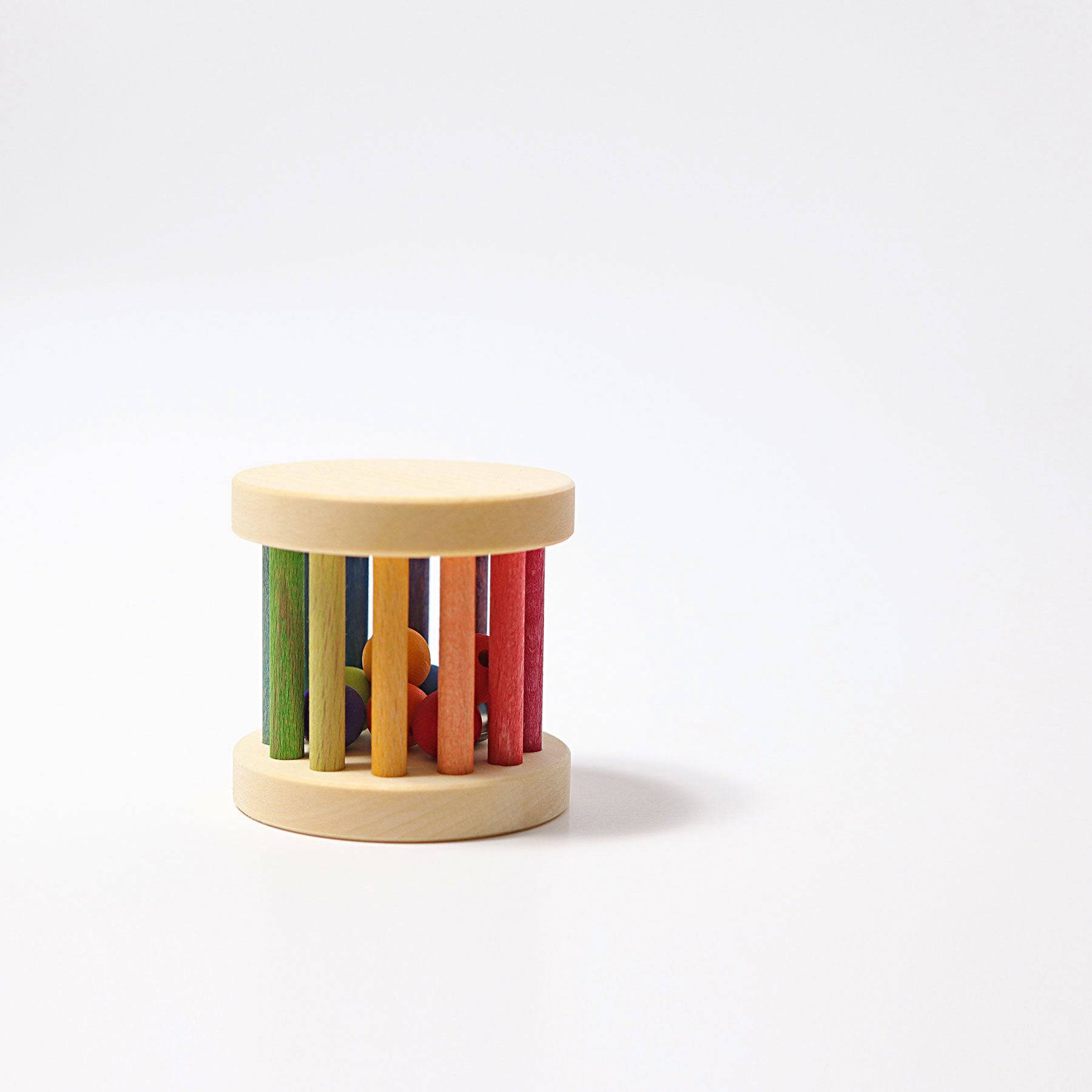 GRIMM'S mini rolling wheel with bells, rainbow colours