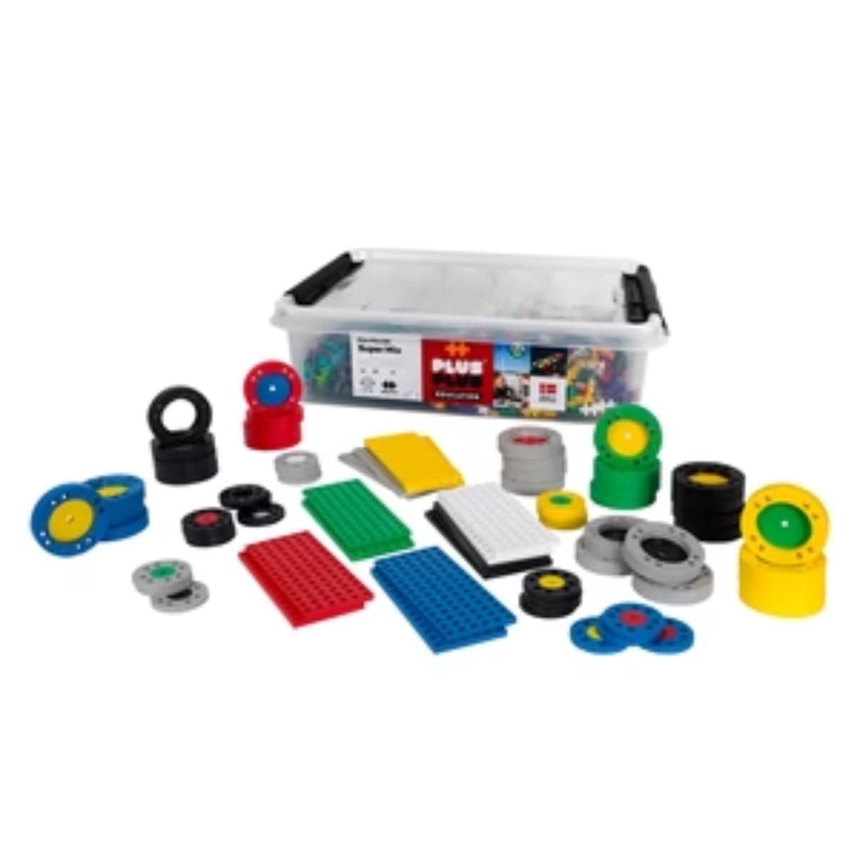 PLUS-PLUS Go! Large Wheel Mix / 2600 pcs (1600 Basic, 1000 mixed colors) + 15 chassis, 24 wheels + 36 Large Wheels  Educational