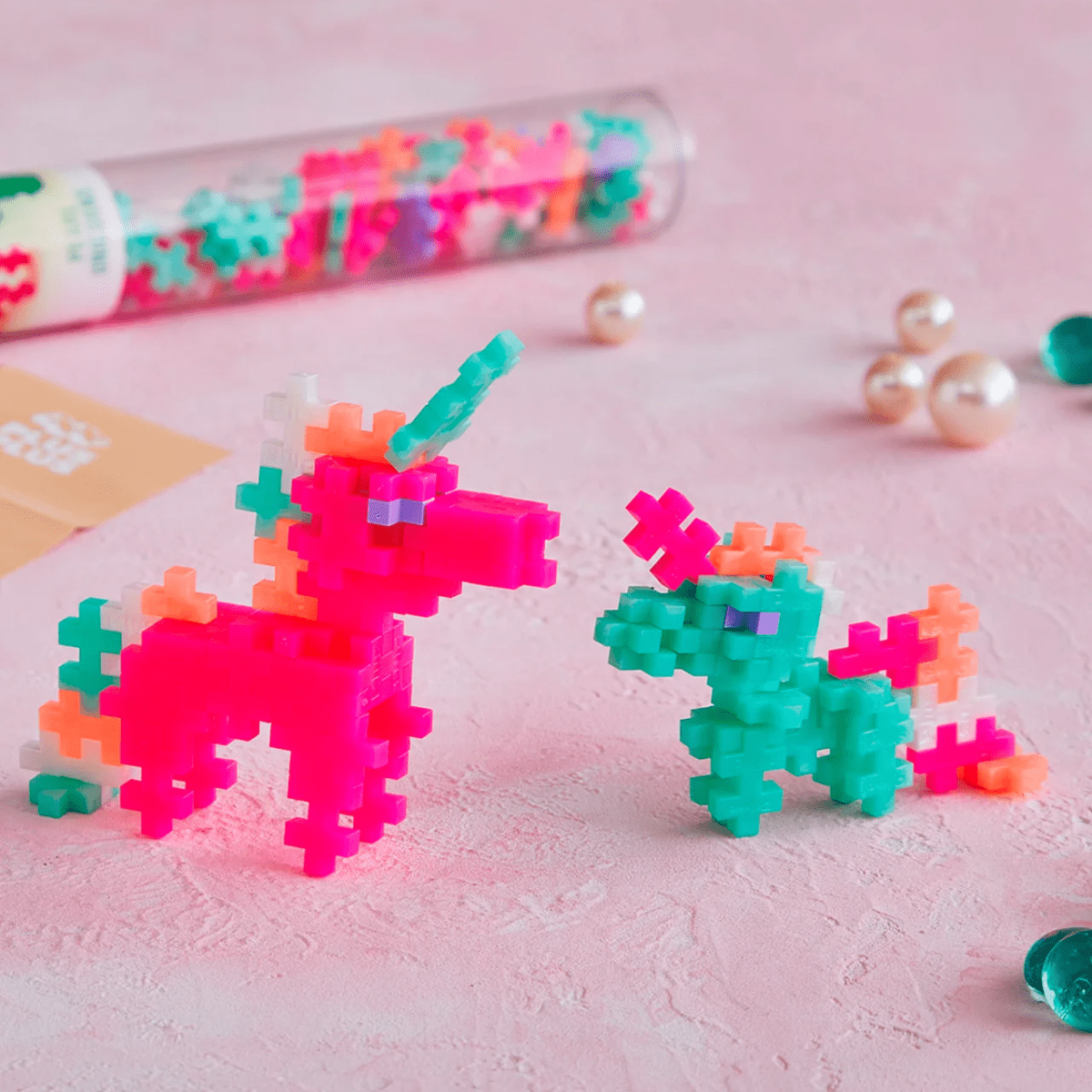 PLUS-PLUS Pearl Unicorns / 100 pcs Tube