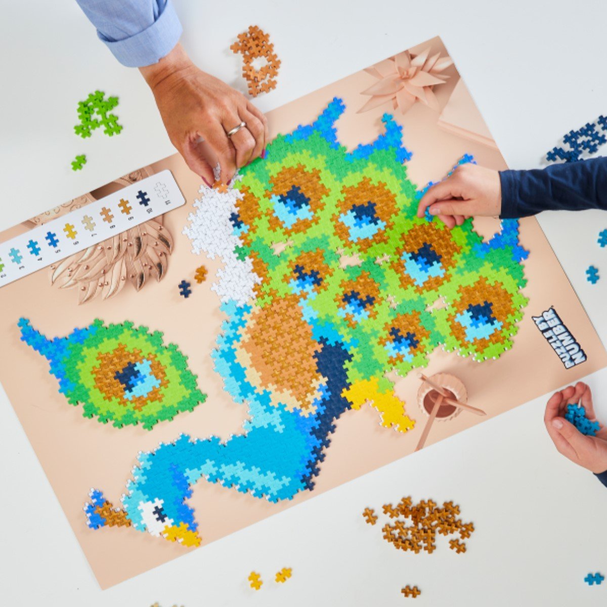 PLUS-PLUS Puzzle By Number Peacock 800pcs