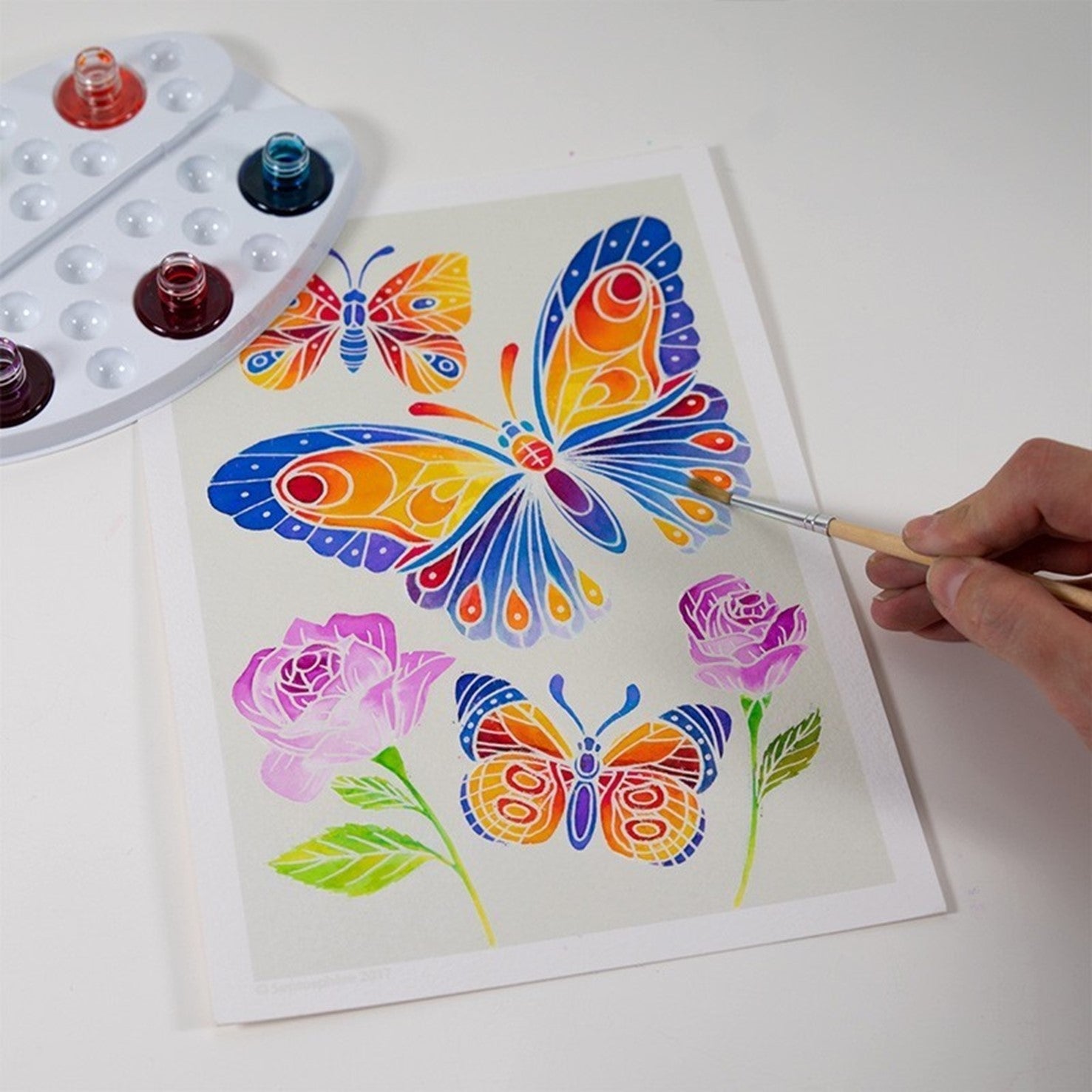 SENTOSPHERE AQUARELLUM JUNIOR "Papillons & Fleurs" - "Butterflies & Flowers"