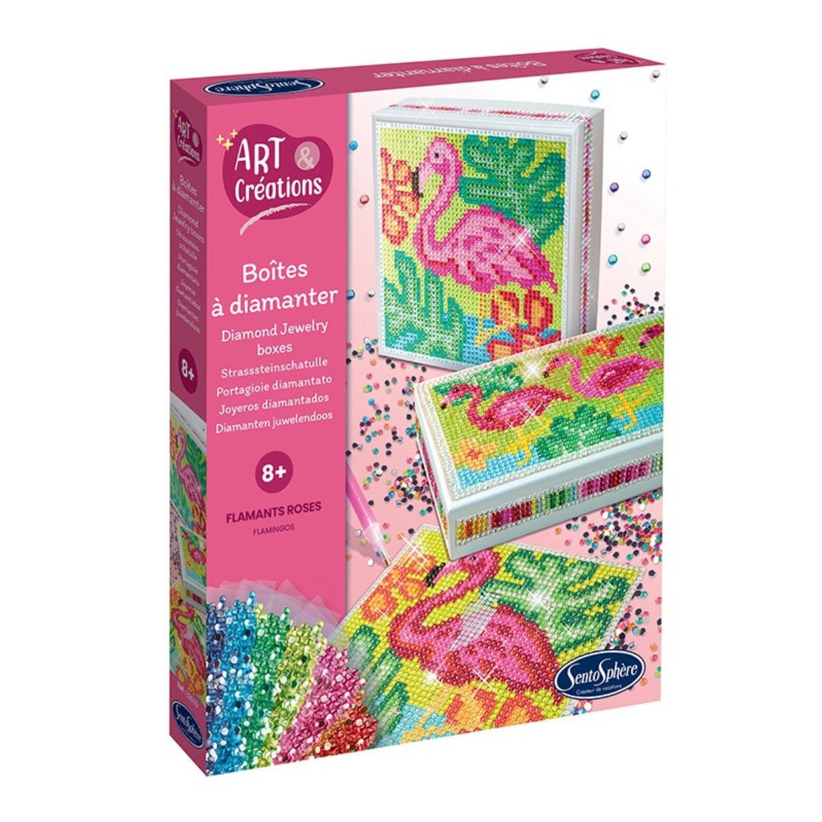 SENTOSPHERE BOITES A BIJOUX - FLAMANTS ROSES